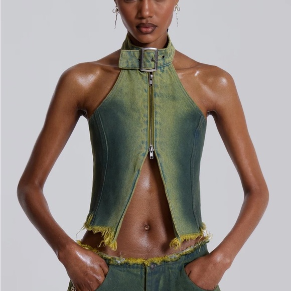 Jaded London Green Halter Top - Picture 1 of 5